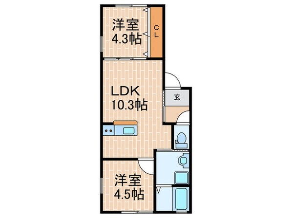 ウエスト魚住Ⅲの物件間取画像